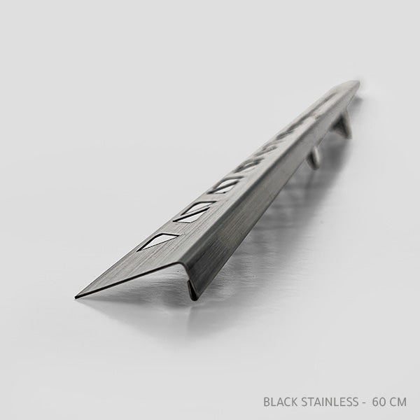 Black stainless steel stop angle 60 cm